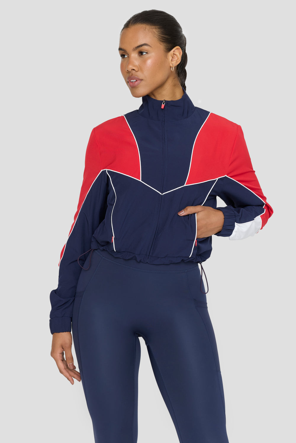 Reversible Woven Track Jacket - Navy And Chilli Red