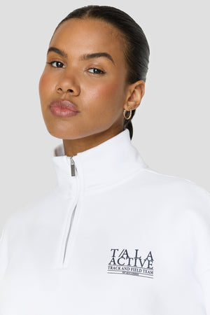 TALA Track And Field Quarter Zip Sweatshirt - White