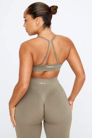 Sculpt Seamless Mini Sports Bra - Olive Marl