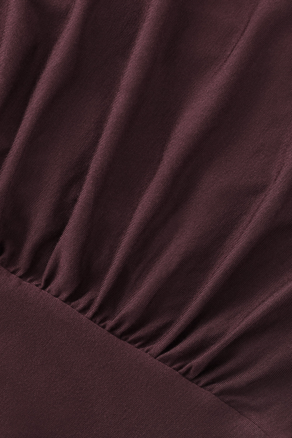 365 Ruched Side Open Back Long Sleeve Top - Mulled Wine