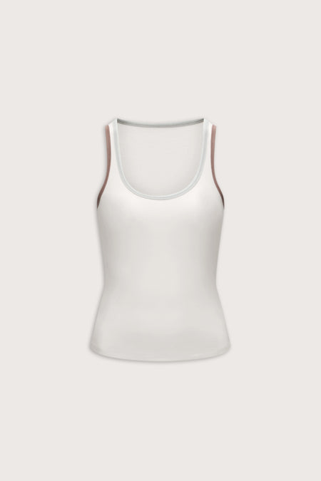 365 Rib Contrast Tank - Coconut Milk
