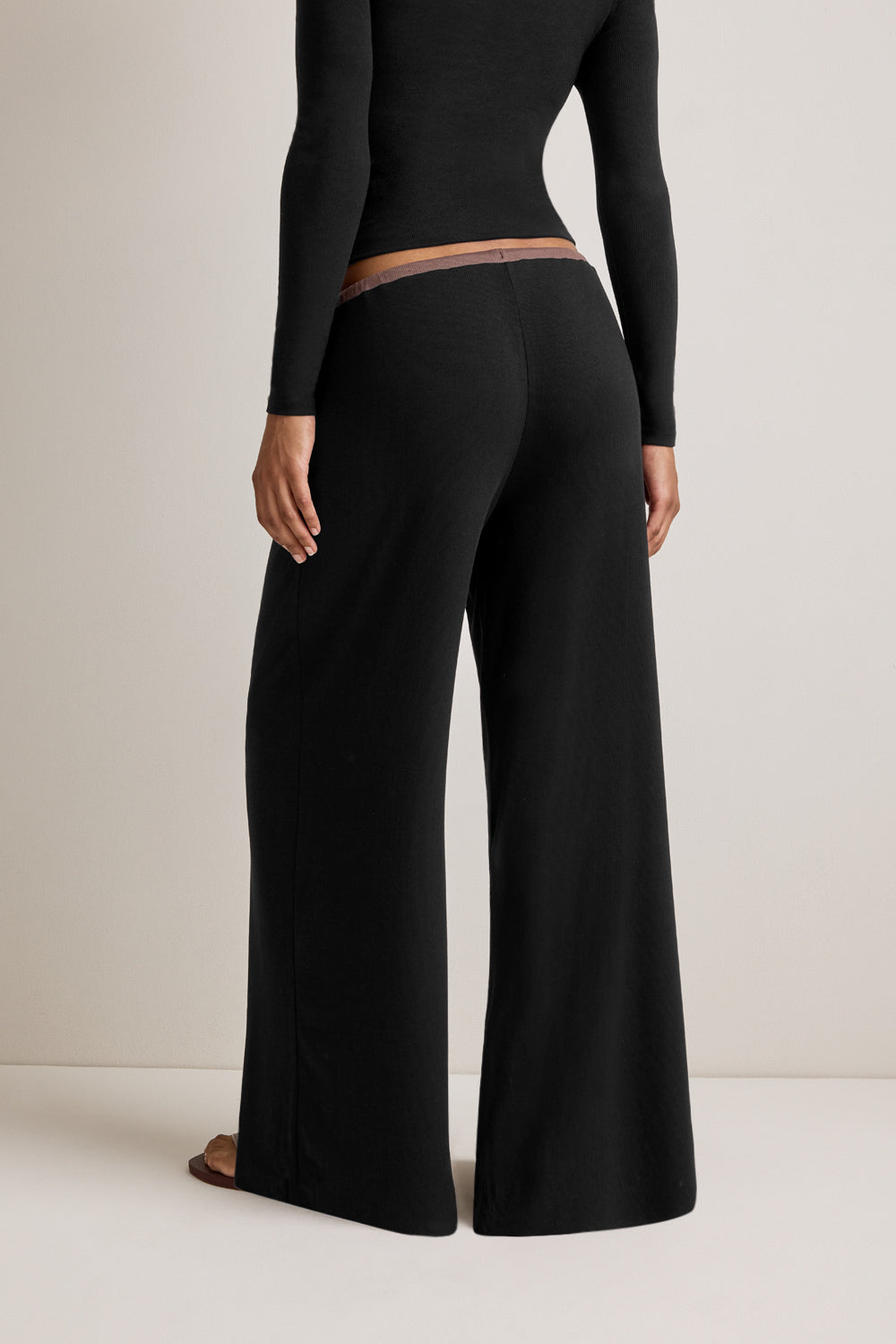 365 Rib Drawstring Trousers - Black