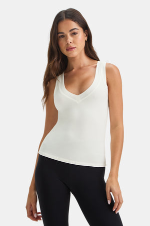 365 Sculpting Lounge Reversible Tank - Coconut Milk