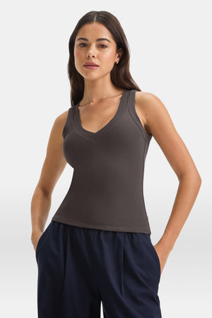 365 Sculpting Lounge Reversible Tank - Mocha Brown