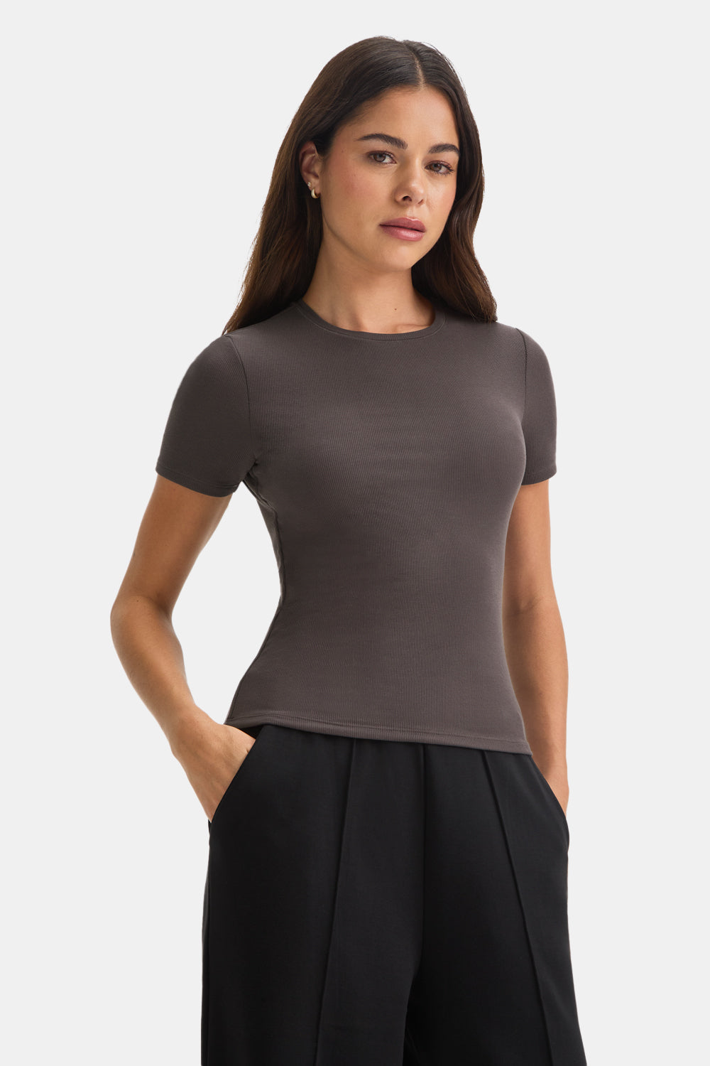 365 Sculpting Lounge T-Shirt - Mocha Brown