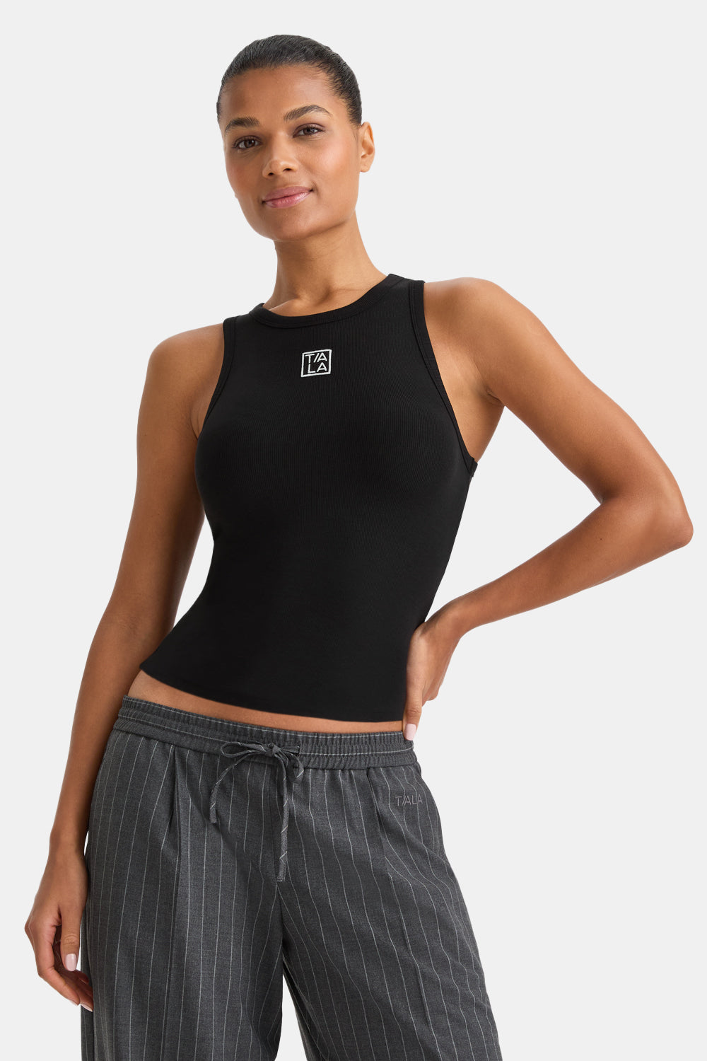365 Rib Logo Racer Vest - Black – TALA