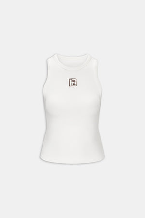 365 Rib Logo Racer Vest - Coconut Milk