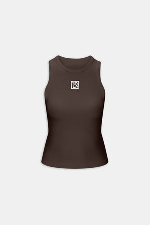 365 Rib Logo Racer Vest - Espresso
