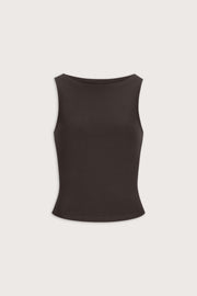 365 Core Cotton Boat Neck Tank - Americano