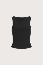 365 Core Cotton Boat Neck Tank - Shadow Black