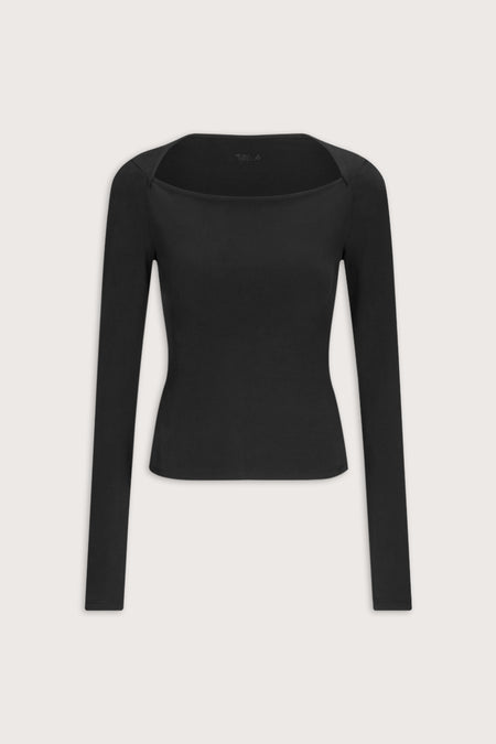 365 Core Cotton Square Cut Top - Shadow Black