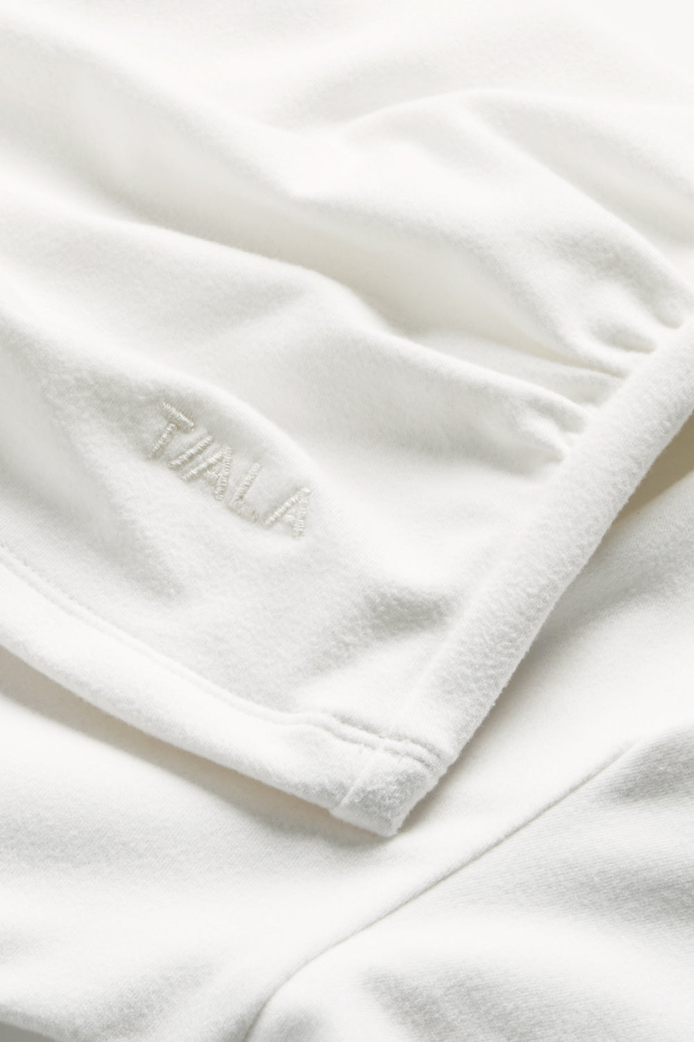 365 Asymmetric Ruched Long Sleeve Top - Coconut Milk