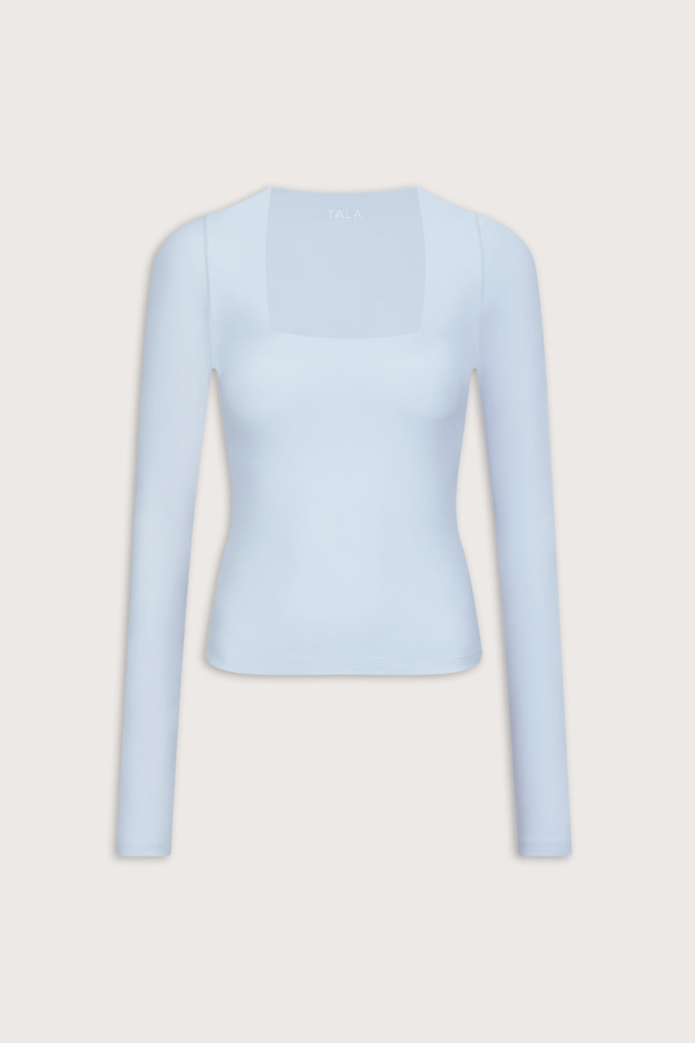 365 Square Neck Long Sleeve Top - Baby Blue