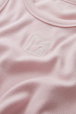 365 Sculpting Lounge Longline Logo Racer Vest - Ballet Pink