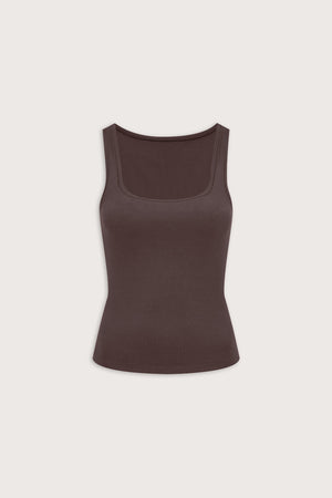 365 Sculpting Lounge Square Neck Vest - Espresso