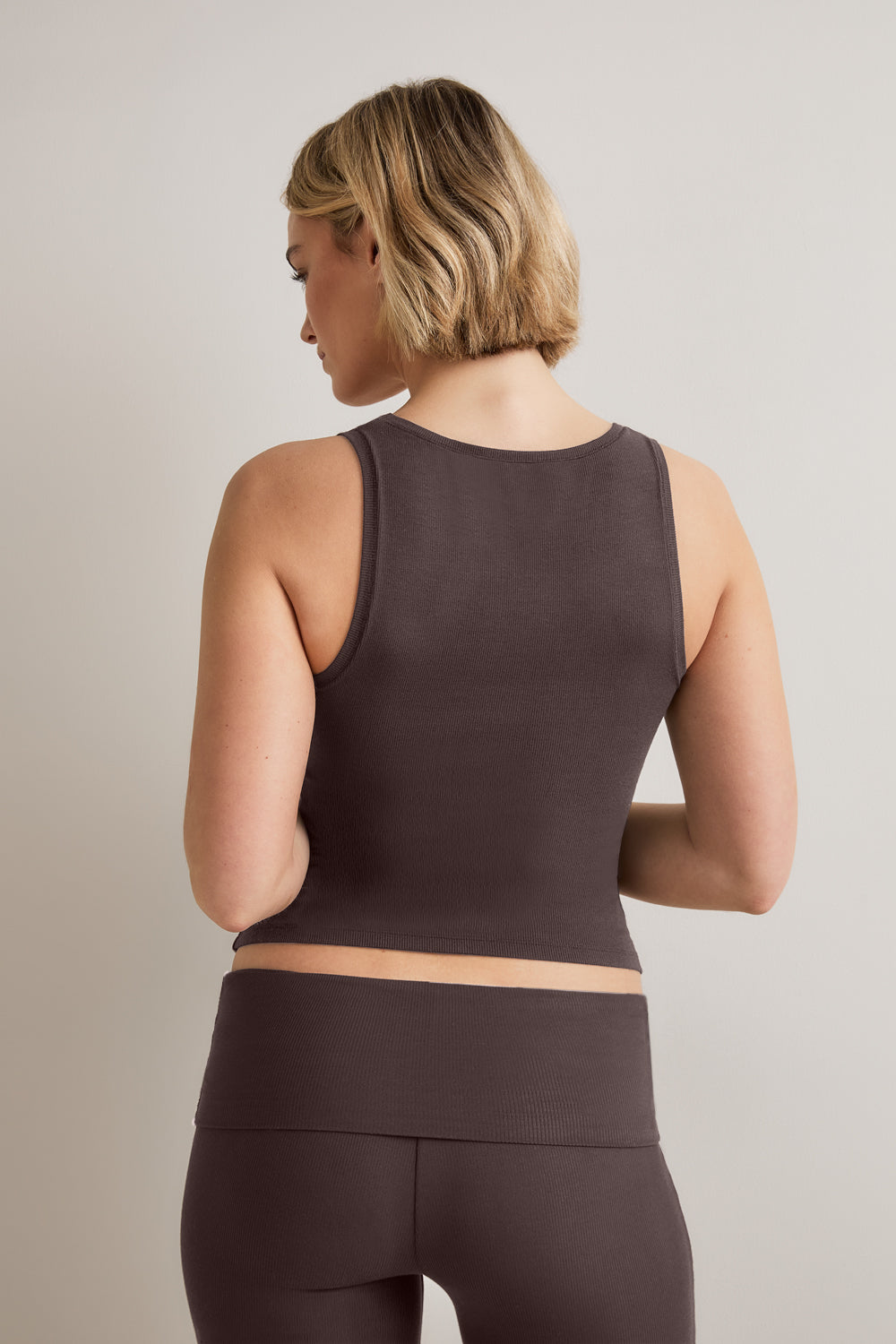 365 Sculpting Lounge Square Neck Vest - Espresso