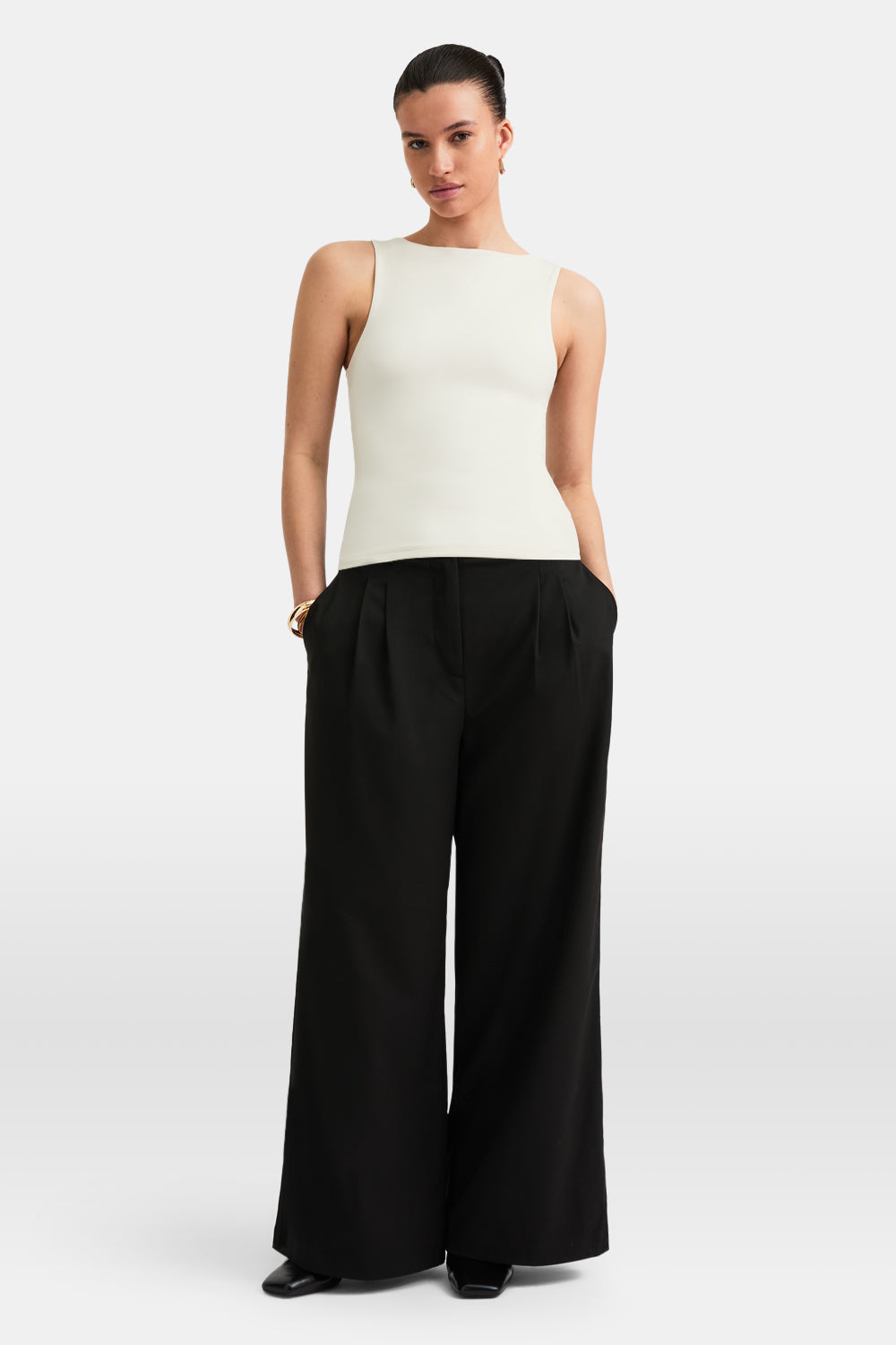 365 Boat Neck Tank - Vanilla