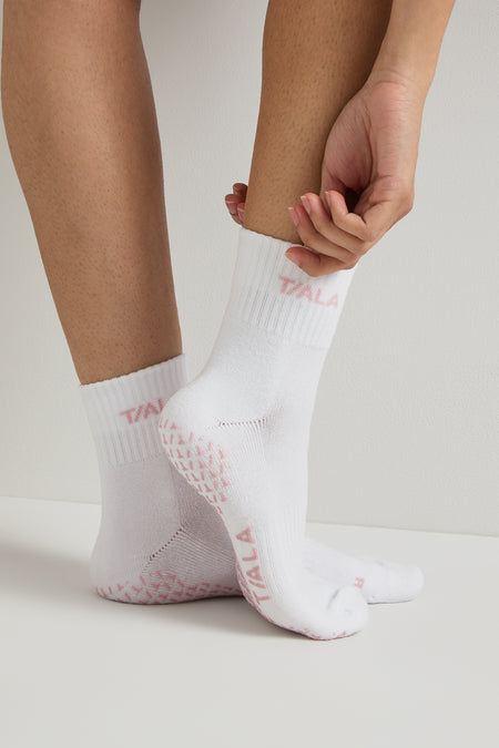 Tala Pilates Grip Socks 2 Pack - Ivory & Blush