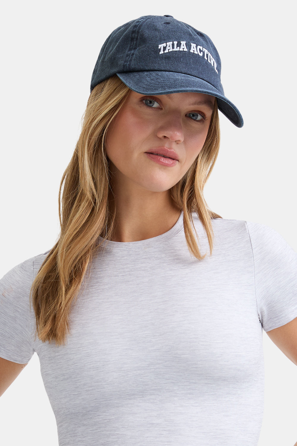 TALA Active Embroidered Cap - Washed Denim
