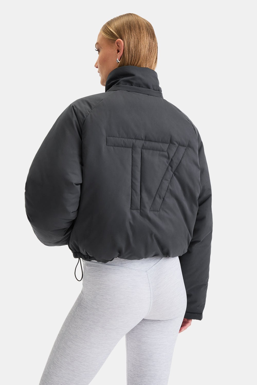 Cocoon T Logo Reversible Puffer Jacket - Black