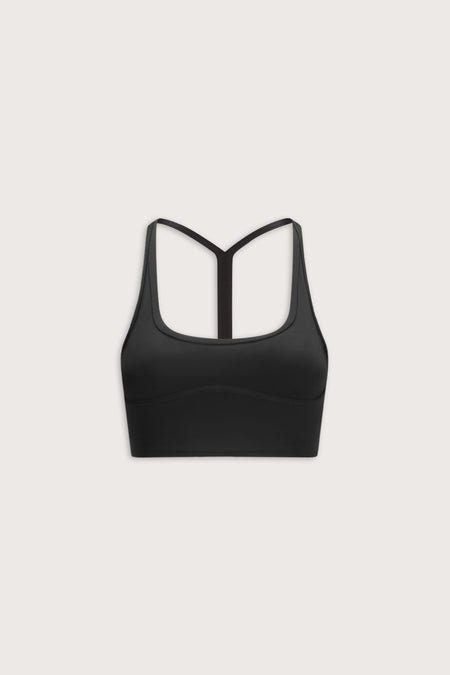 DayFlex Seamed Halter Sports Bra - Shadow Black