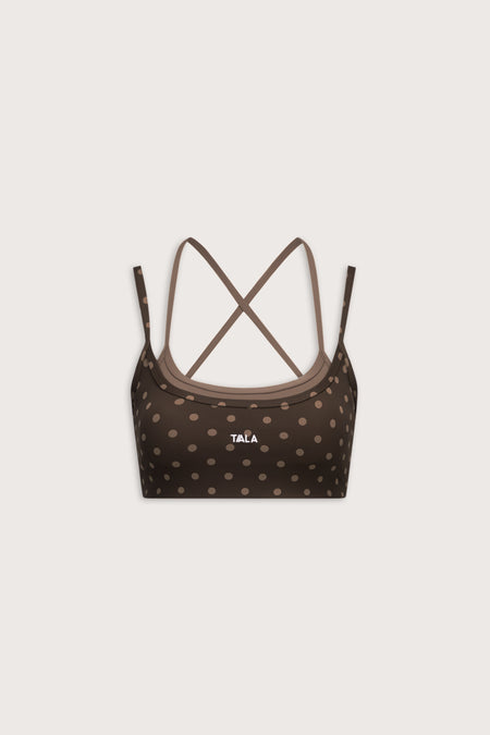 DayFlex Double Layer Sports Bra - Americano Polka Dot