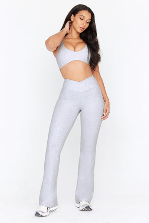DayFlex Wrap Flared Yoga Pant - Grey Marl
