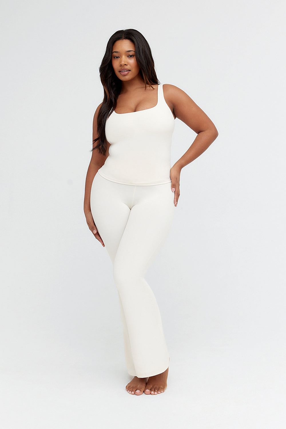 DayFlex Built-In Support Essential Square Neck Vest - Buttermilk
