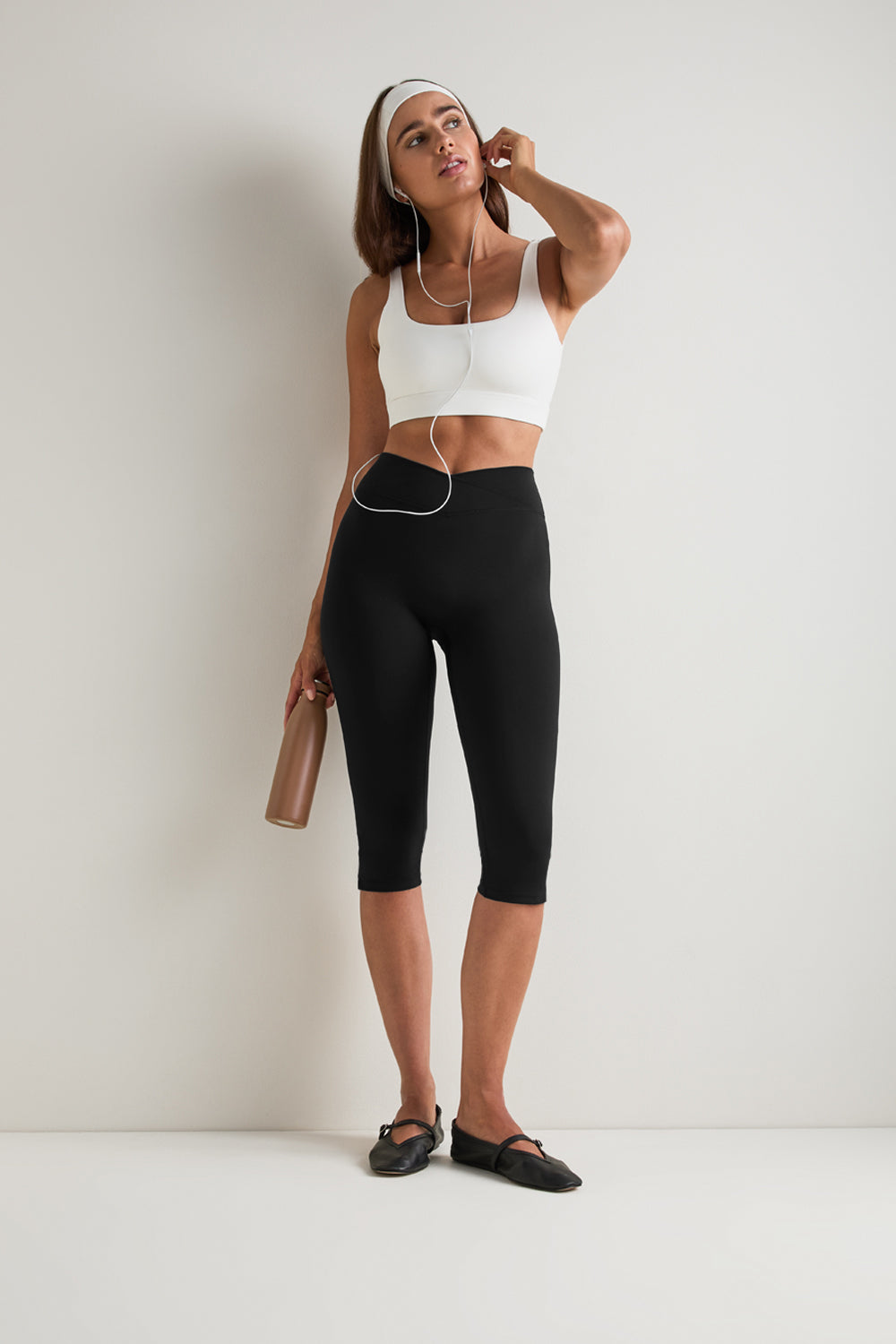 DayFlex Wrap Capri No Front Seam Legging - Shadow Black