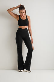 DayFlex Wrap Flared Yoga Pant No Front Seam - Shadow Black