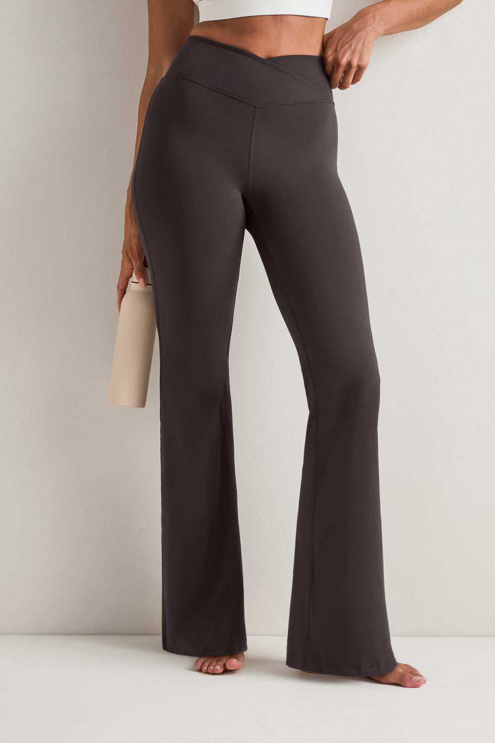 DayFlex Wrap Flared Yoga Pant - Cool Espresso