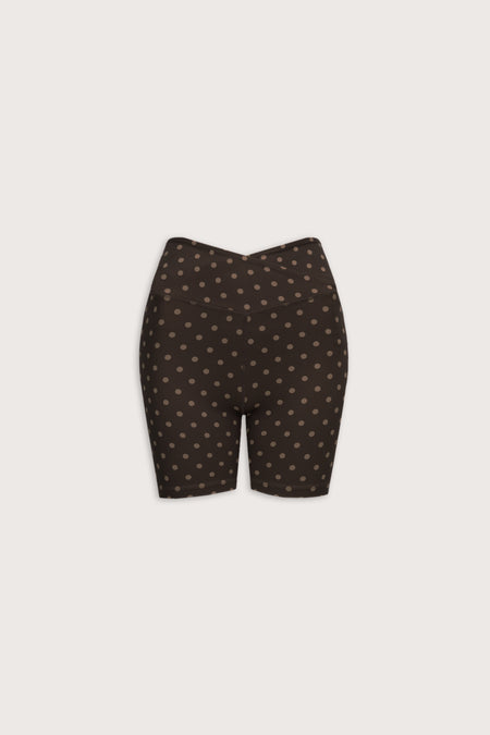 DayFlex Wrap Cycling Shorts - Americano Polka Dot