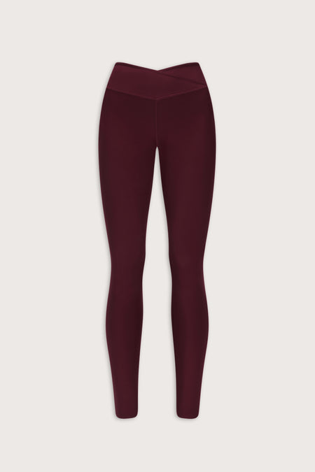 DayFlex Wrap High Waisted Legging - Burgundy