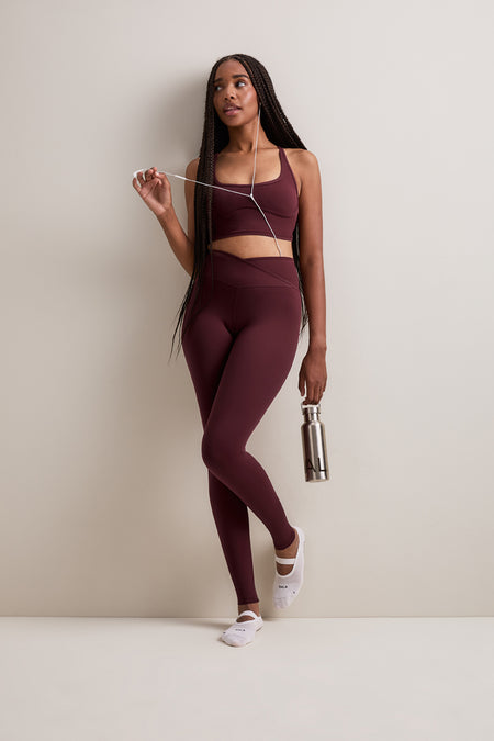 DayFlex Wrap High Waisted Legging - Burgundy
