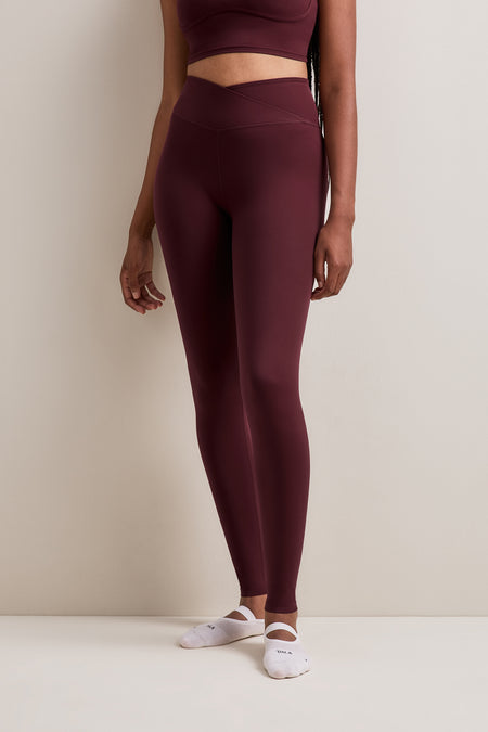 DayFlex Wrap High Waisted Legging - Burgundy