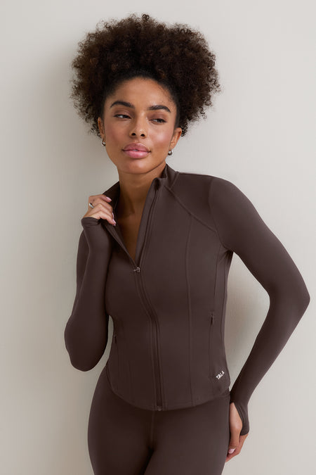 DayFlex Zip Through Sports Jacket - Chestnut Brown