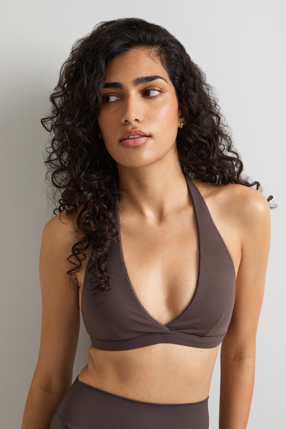 DayFlex Halter Sports Bra - Mocha Brown