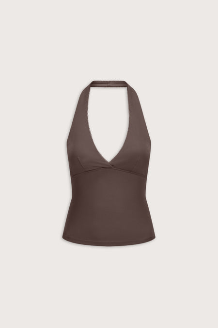 DayFlex Halter Tank - Mocha Brown