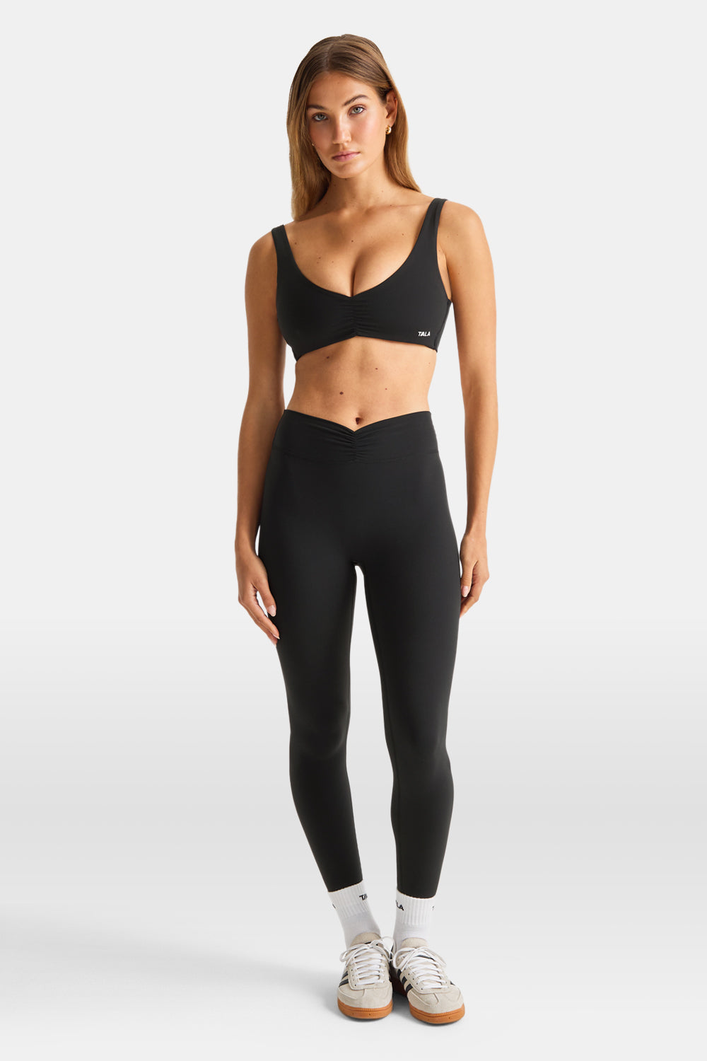 DayFlex Ruched Waist No Front Seam Legging - Shadow Black
