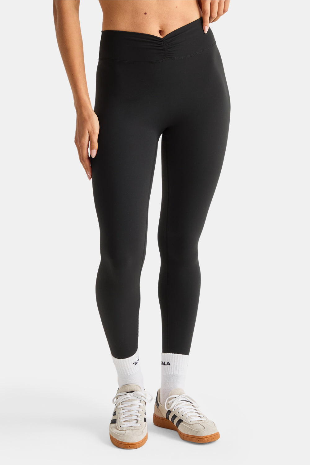 DayFlex Ruched Waist No Front Seam Legging - Shadow Black