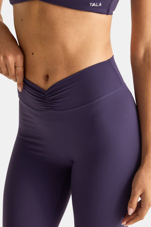 DayFlex Ruched Waist No Front Seam Legging - Purple Dusk
