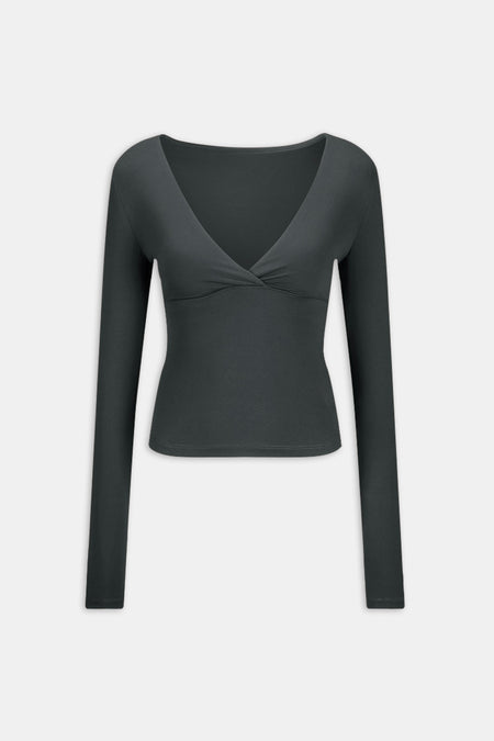 DayFlex V Neck Top - Slate Green