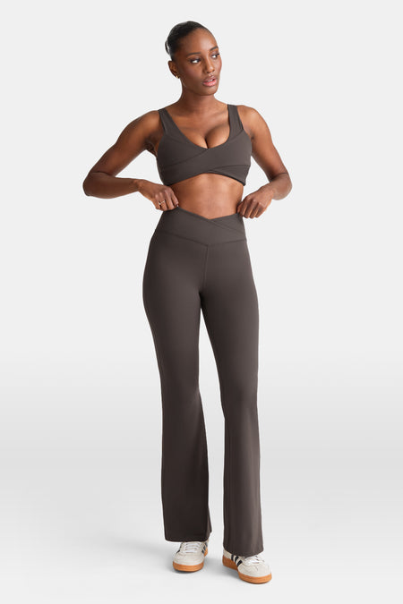 DayFlex Wrap Flared Yoga Pant - Mocha Brown