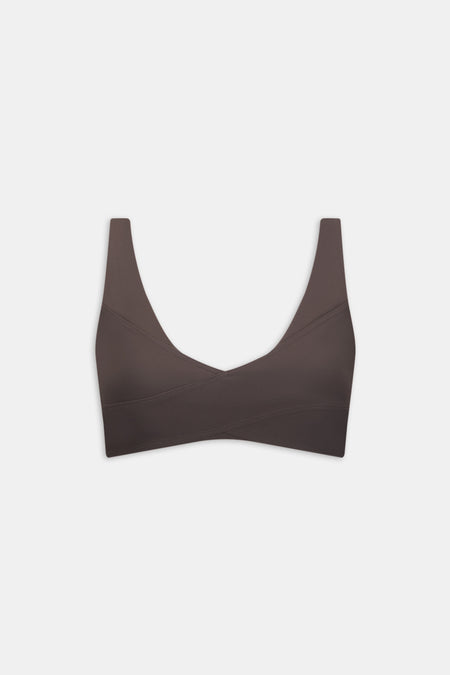 DayFlex Wrap Front Sports Bra - Mocha Brown