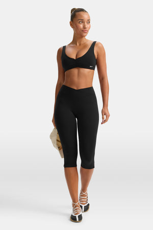 DayFlex Wrap Capri No Front Seam Legging - Shadow Black