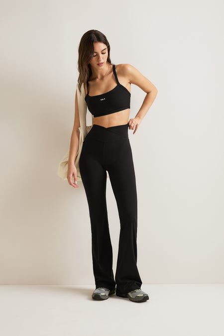 DayFlex Wrap Flared Yoga Pant - Shadow Black