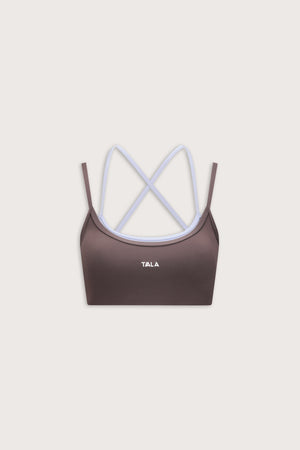 DayFlex Double Layer Sports Bra - Mocha Brown / Lilac