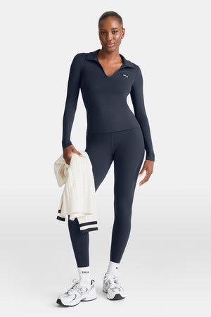 DayFlex Long Sleeve Lightweight Polo - Midnight Navy