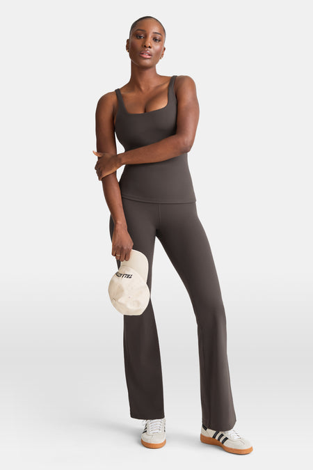 DayFlex Square Neck Full Length Vest - Mocha Brown