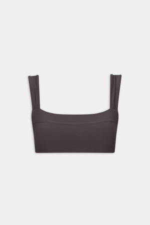 DayFlex Ruched Bandeau Sports Bra - Cool Espresso